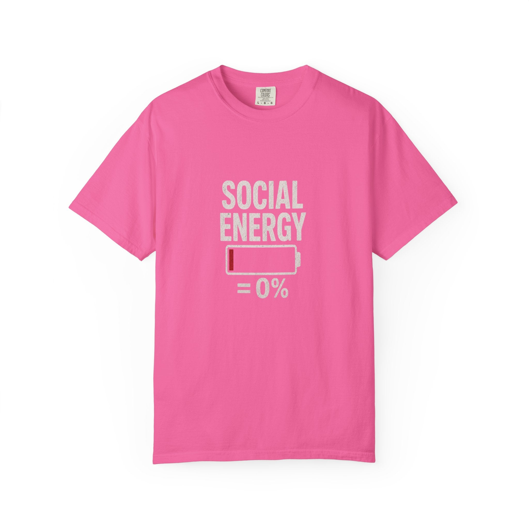 Social Energy 0% Battery Introvert T-Shirt | Funny Introvert Shirt