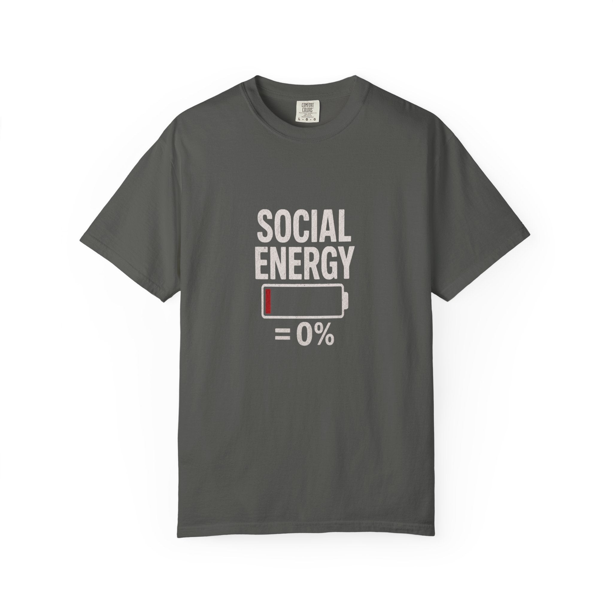 Social Energy 0% Battery Introvert T-Shirt | Funny Introvert Shirt