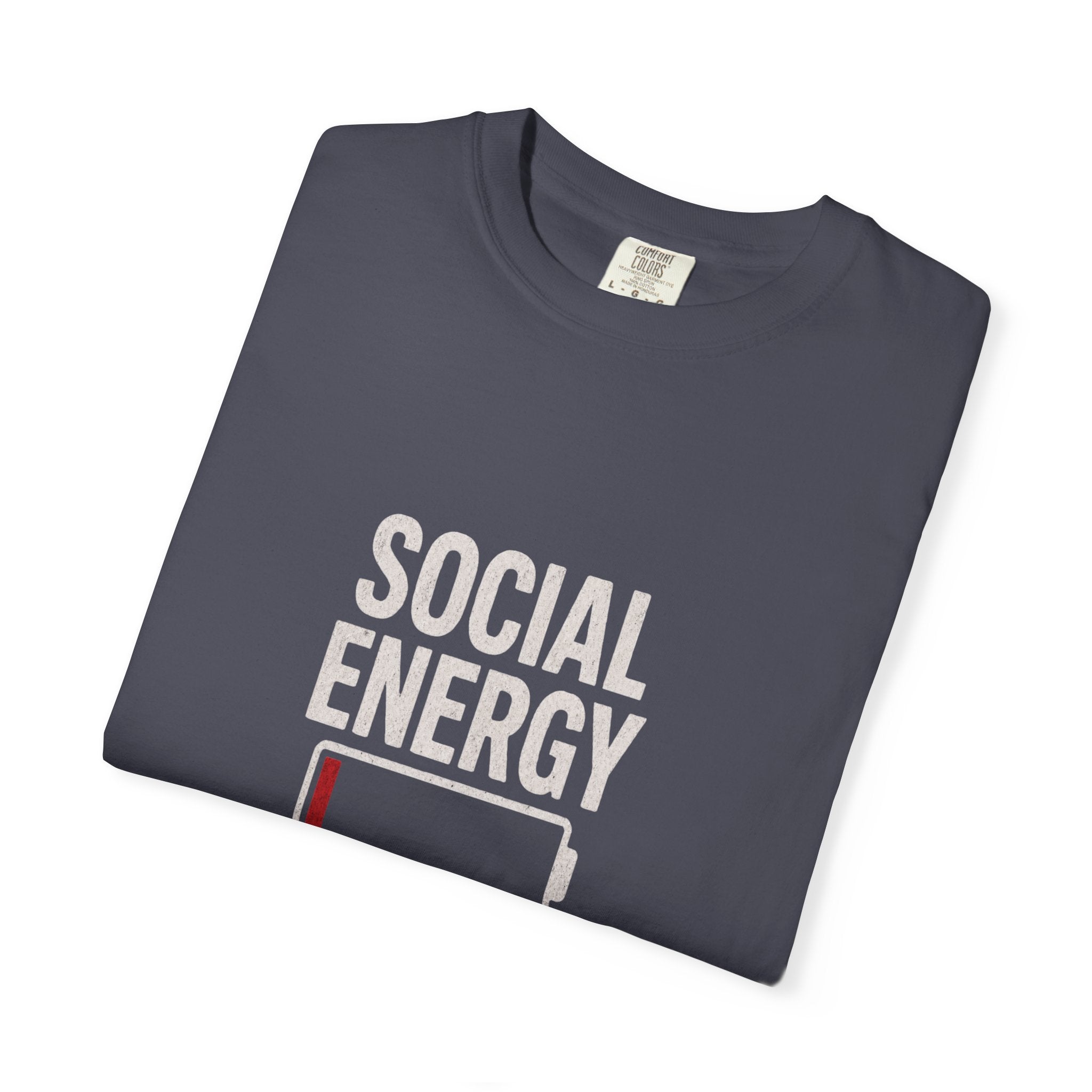 Social Energy 0% Battery Introvert T-Shirt | Funny Introvert Shirt