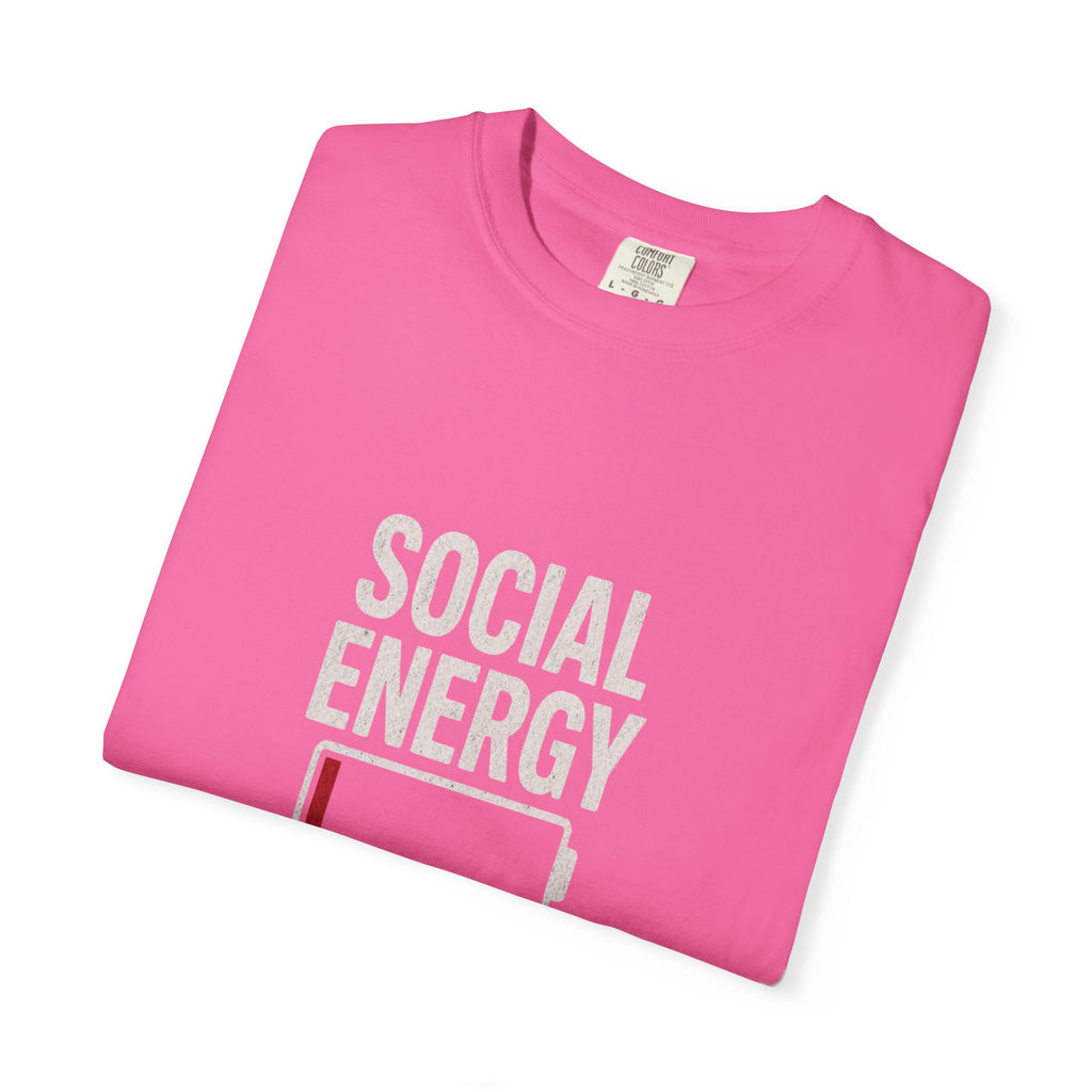 Social Energy 0% Battery Introvert T-Shirt | Funny Introvert Shirt