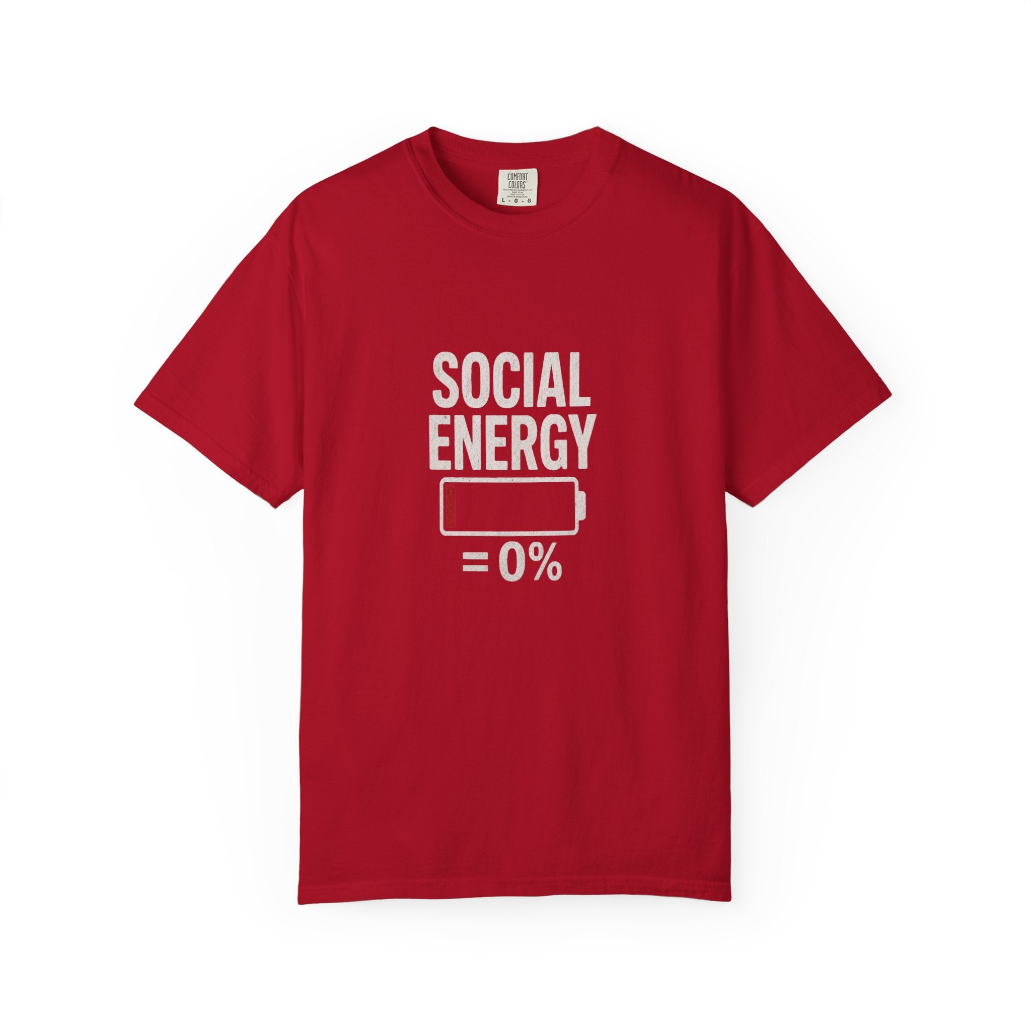 Social Energy 0% Battery Introvert T-Shirt | Funny Introvert Shirt