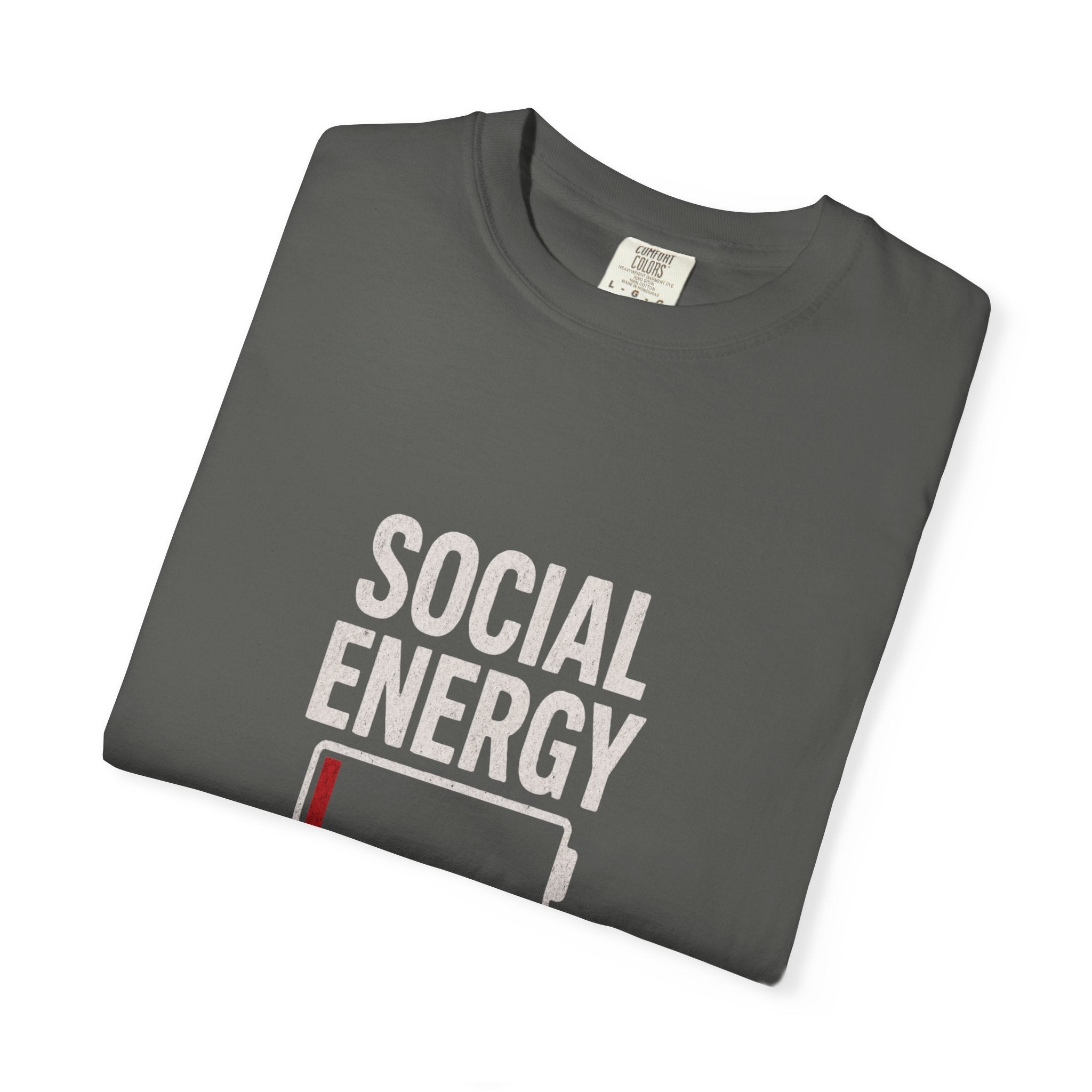 Social Energy 0% Battery Introvert T-Shirt | Funny Introvert Shirt